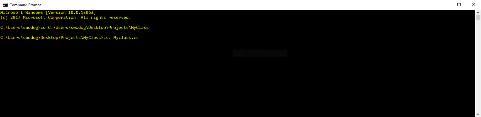 Figure 4 — Compiling and Running MyClass