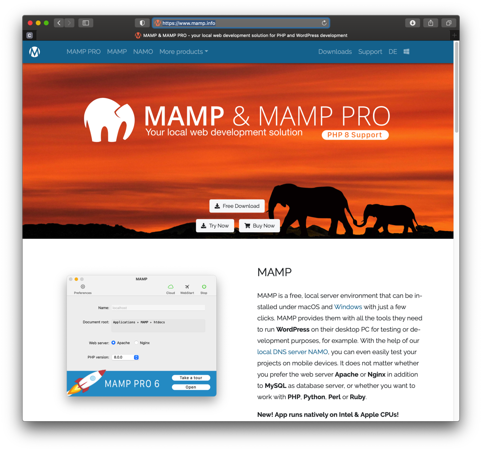 free instal MAMP PRO
