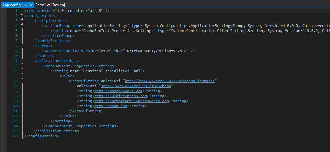 Figure 2 – Verifying App.config File