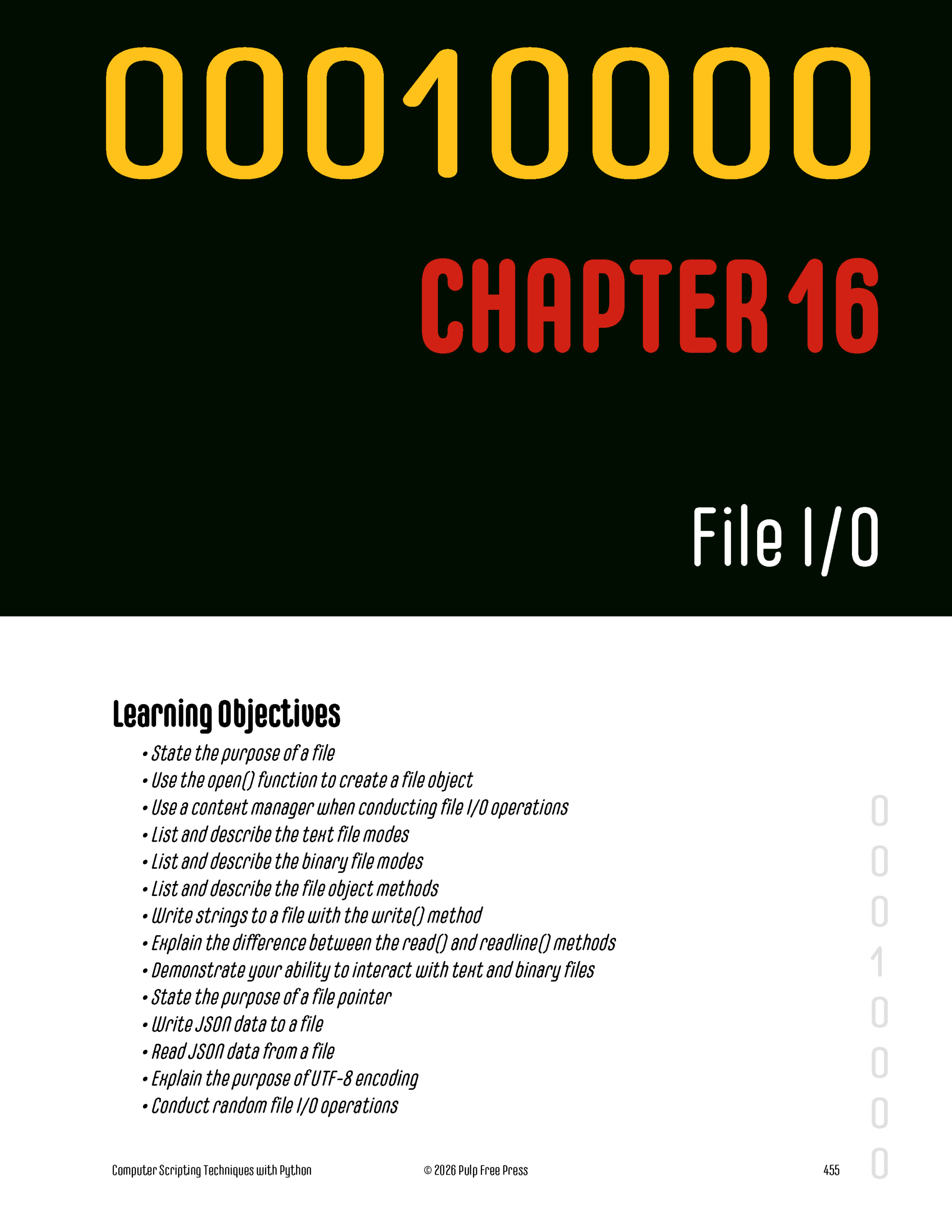 Computer Scripting Techniques with Python, First Edition, Chapter 16