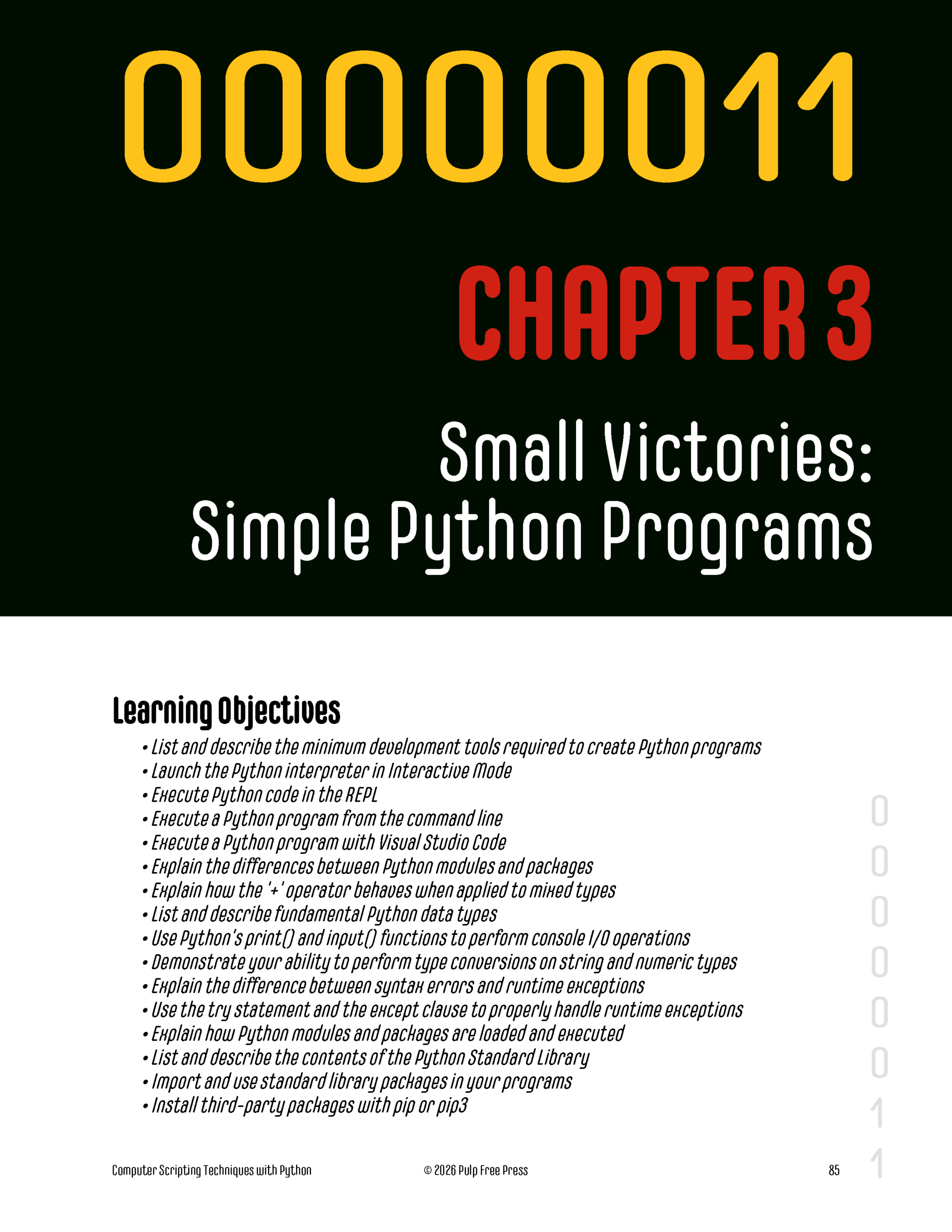 Computer Scripting Techniques with Python, First Edition, Chapter 3