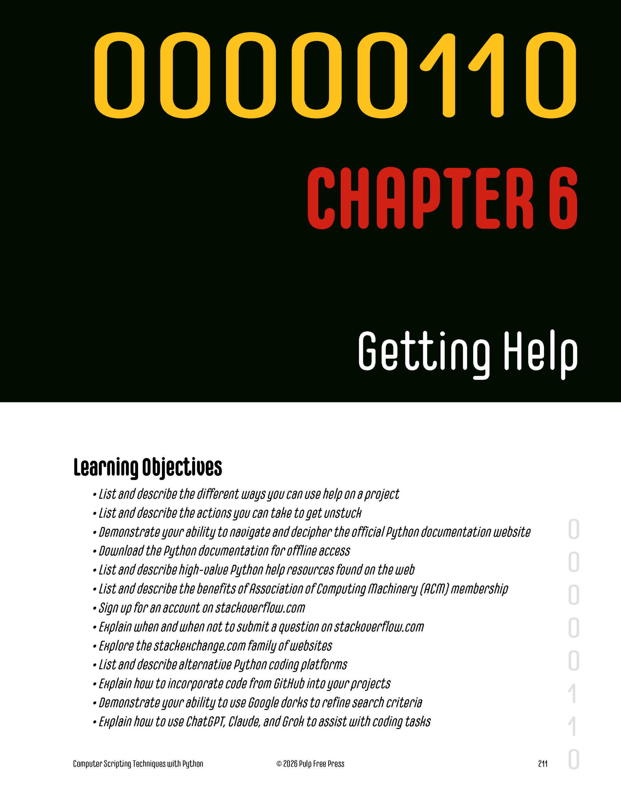 Computer Scripting Techniques with Python, First Edition, Chapter 6